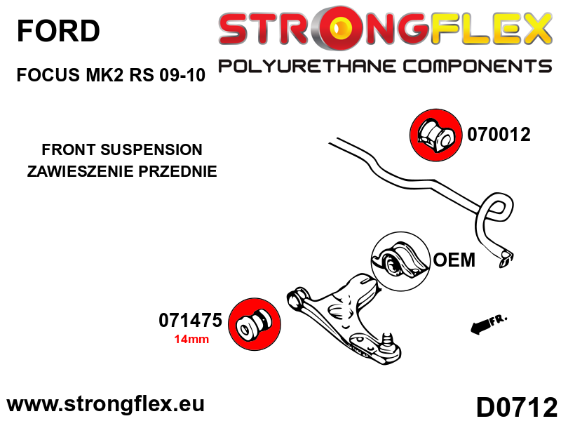 070012A: Rear anti roll bar bush SPORT