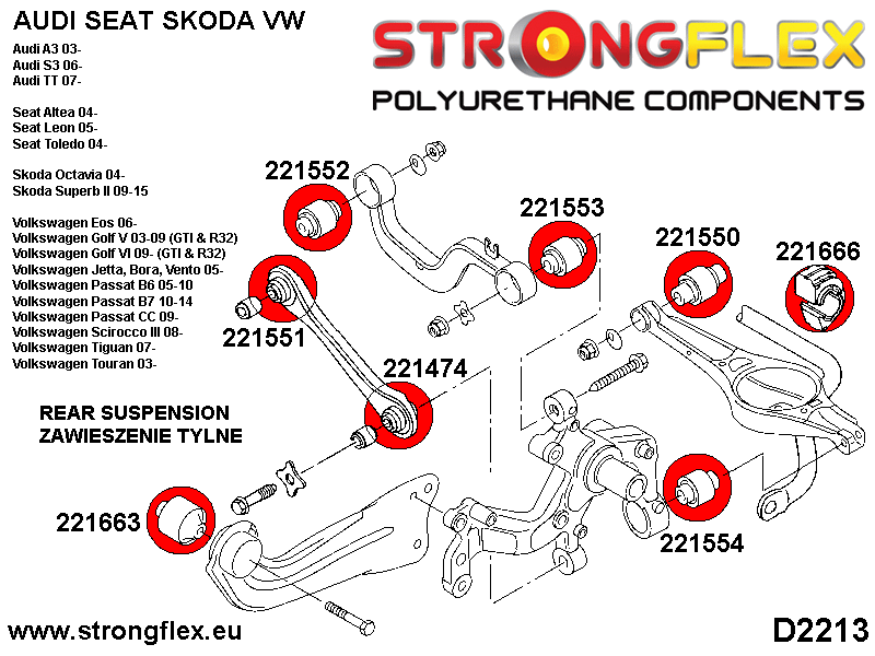 026274B: Full suspension  polyurethane bush kit