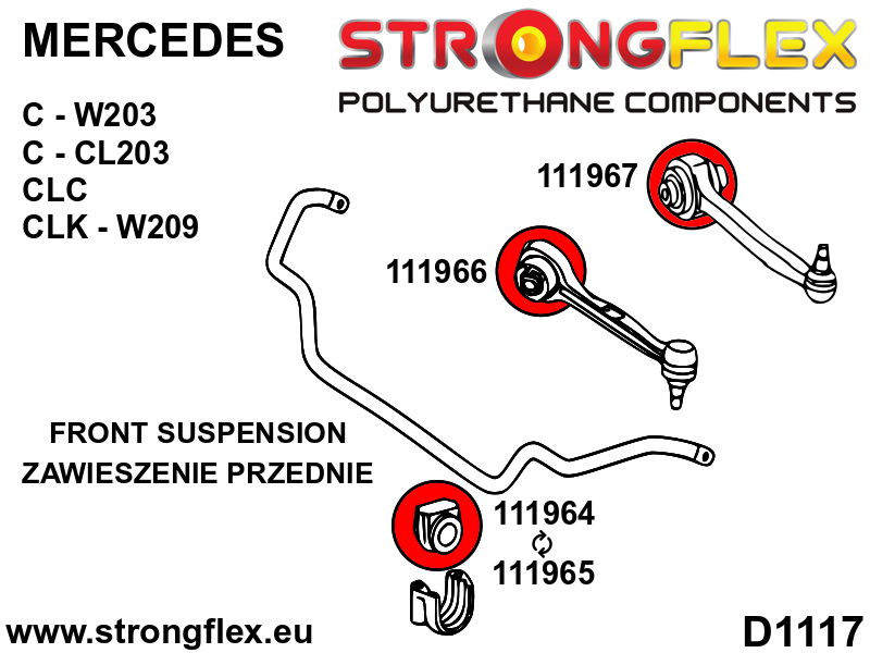 116241A: Front suspension bush kit SPORT