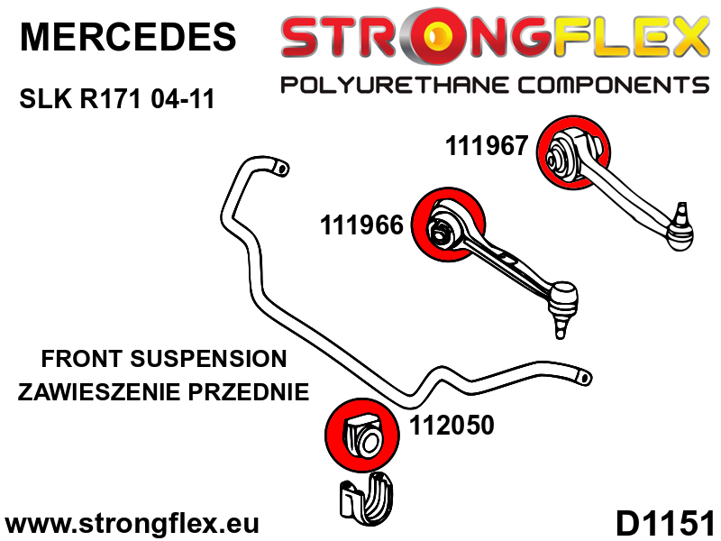 116278A: Front suspension bush kit SPORT