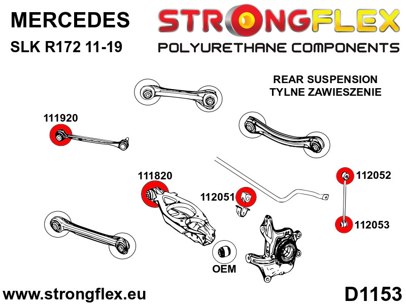 111820A: Rear track control arm - inner bush 33mm SPORT