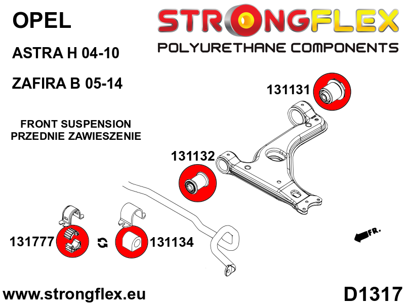 136221A: Front suspension bush kit SPORT