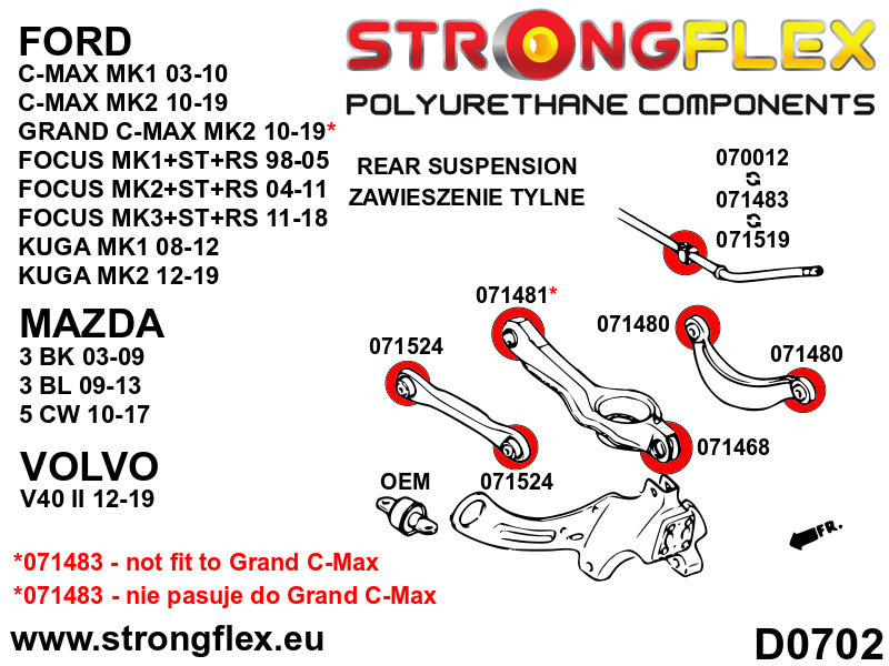 076163A: Full suspension bush kit SPORT