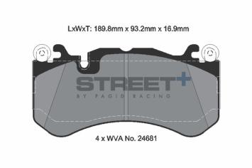 Pagid street+ remblokken voor AMG brembo stalen remmen GT63 C63(204 205) E63 G500 G55 G63 S600 SL55 SL63 SLS