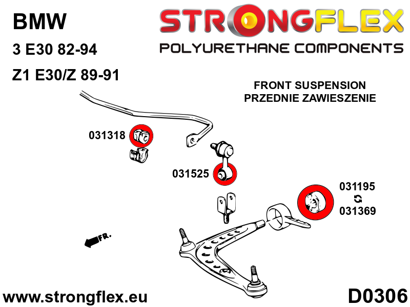 036121B: Full suspension polyurethane bush kit
