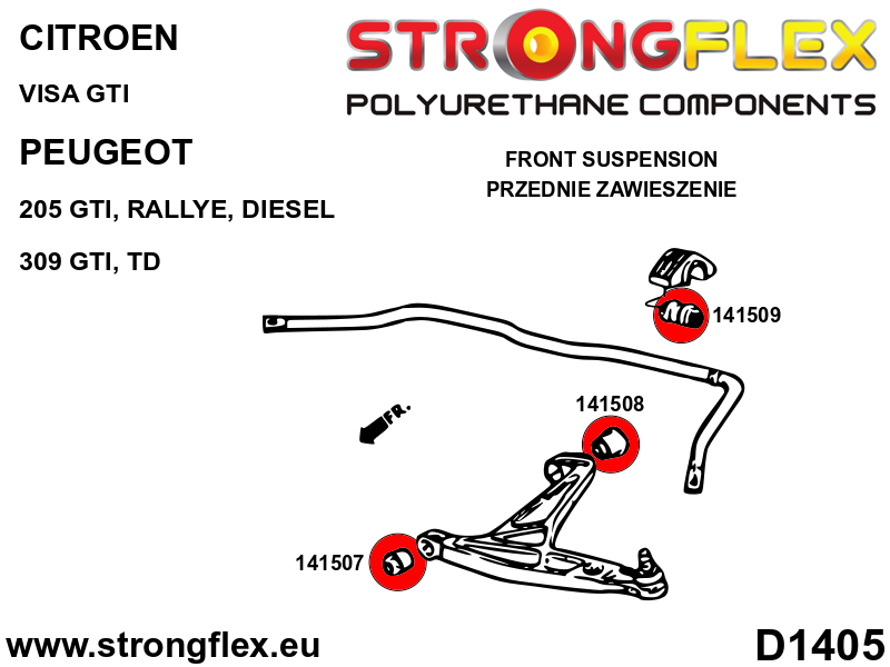 141509A: Front anti roll bar bush SPORT