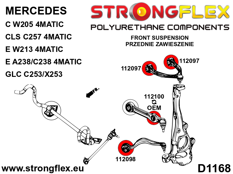 112100A: Front shock absorber bush SPORT