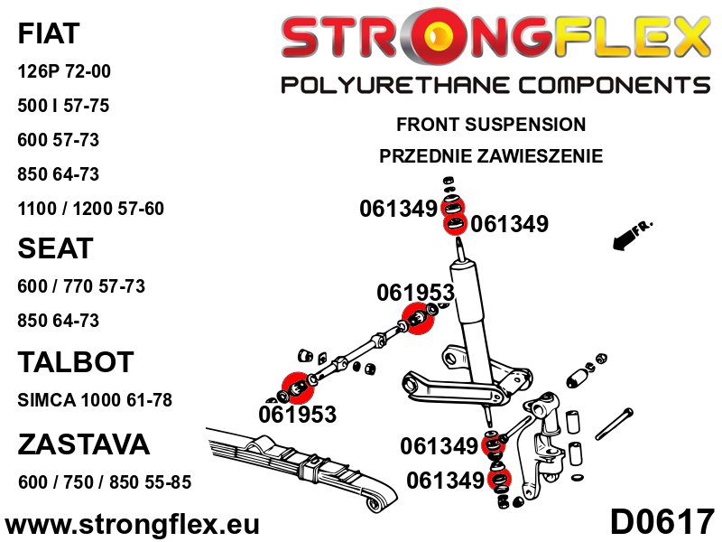 061953B: Front wishbone - inner bush