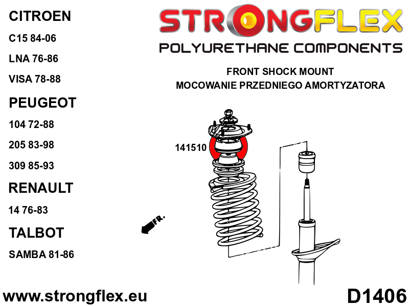 146104B: Front suspension and ream beam bush kit