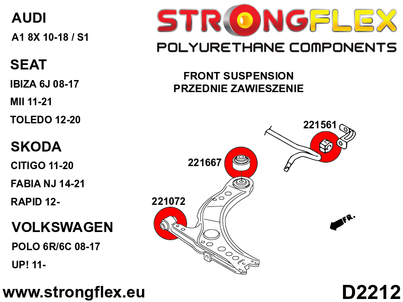 226240B: Full suspension polyurethane bush kit