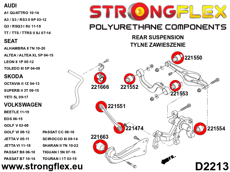 226241B: Full suspension polyurethane bush kit