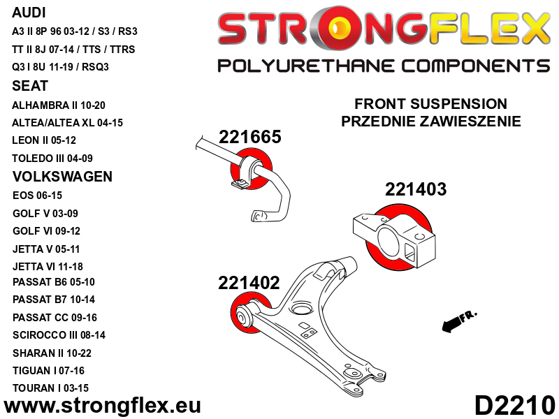 226241B: Full suspension polyurethane bush kit