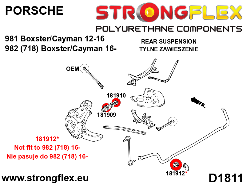 181912A: Rear anti roll bar bush SPORT