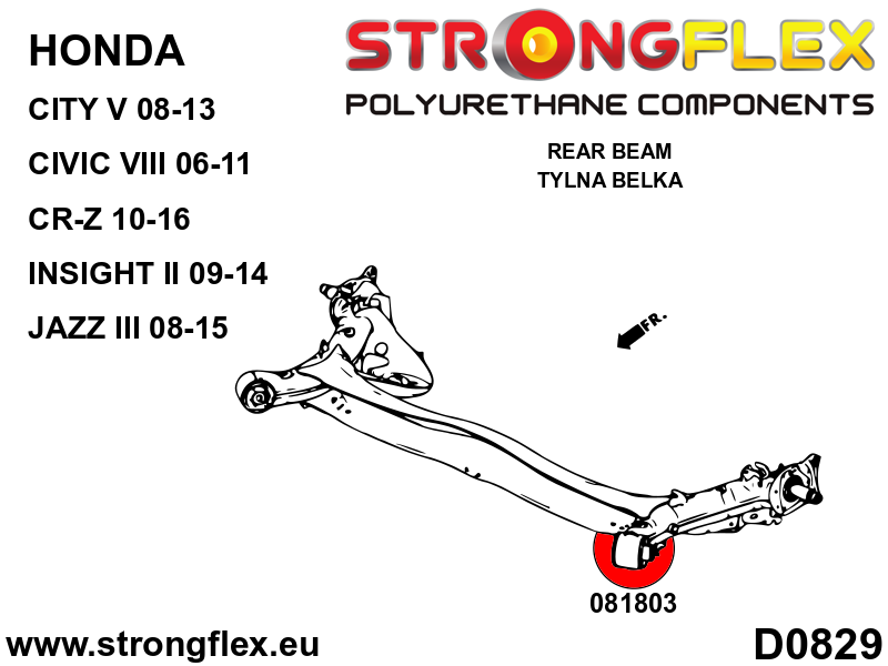 086246B: Front suspension and ream beam bush kit