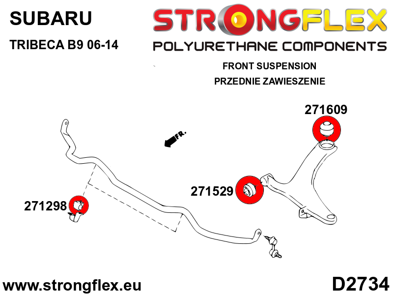 276259A: Front suspension bush kit SPORT