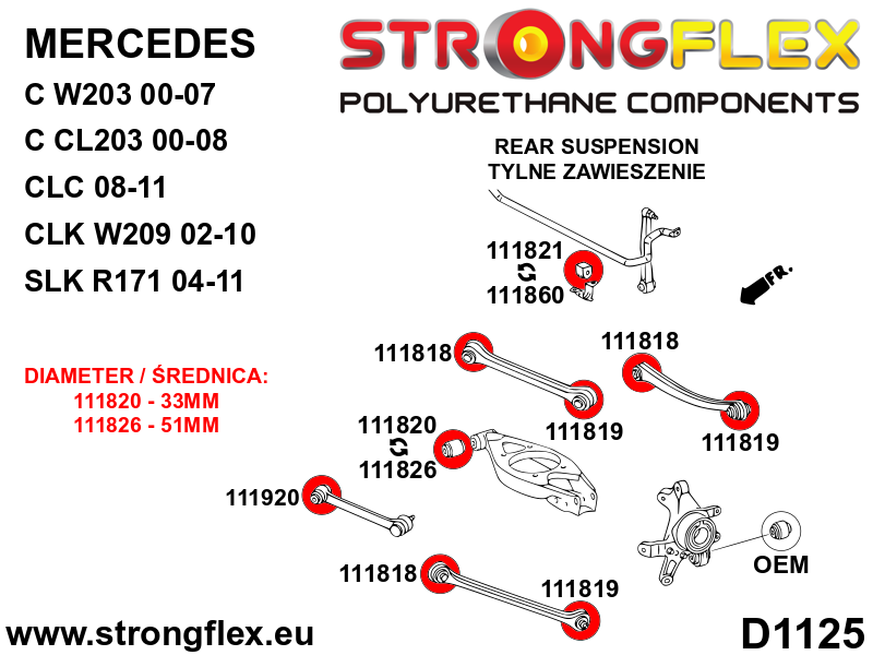 116304A: Full suspension polyurethane bush kit SPORT