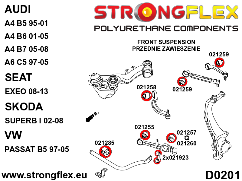 026292B: Full suspension polyurethane bush kit