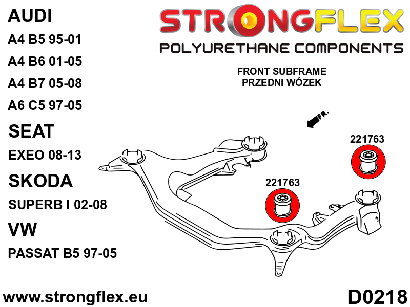 026293B: Full suspension polyurethane bush kit