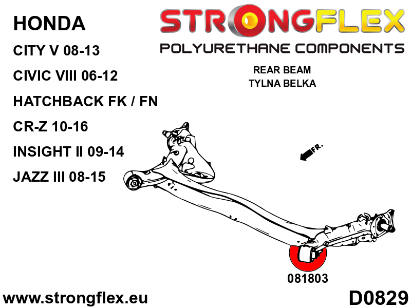 086249A: Front suspension and ream beam bush kit SPORT