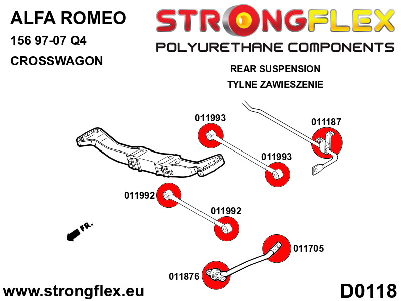 011993A: Rear wishbone bush - rear SPORT