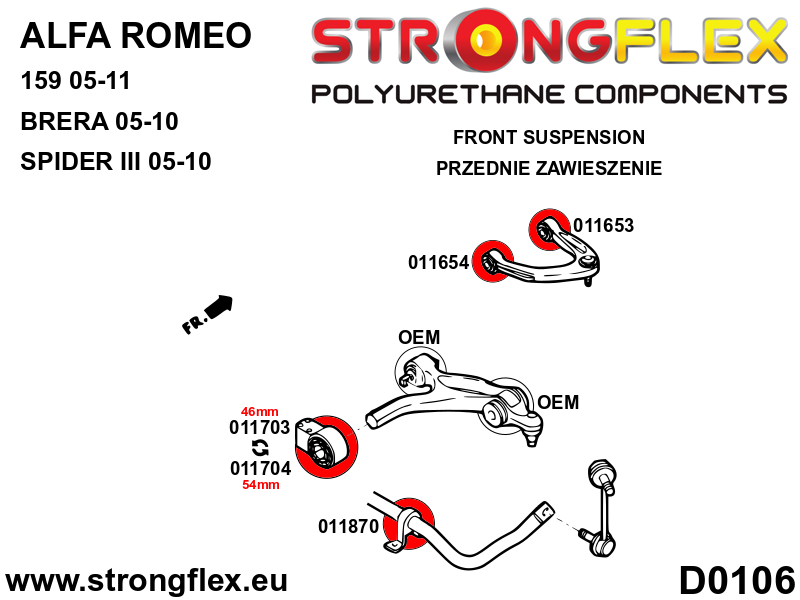 016265B: Full suspension polyurethane bush kit