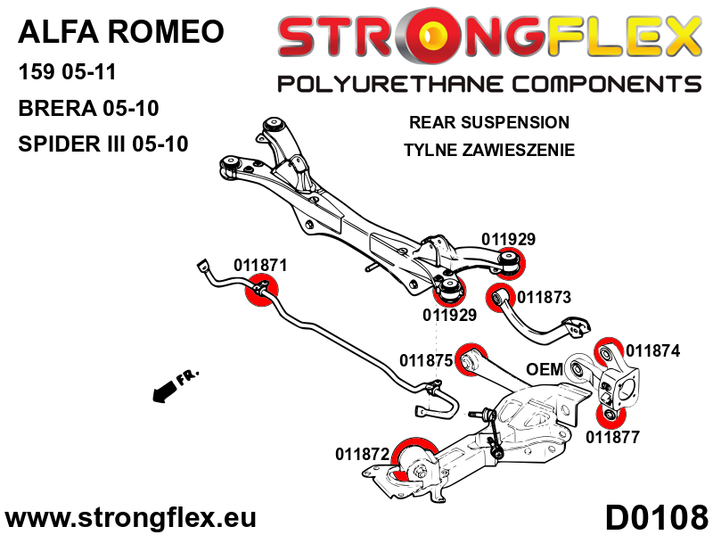 016265B: Full suspension polyurethane bush kit