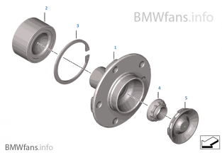 Rear wheel bearing including 123d and E90 M3