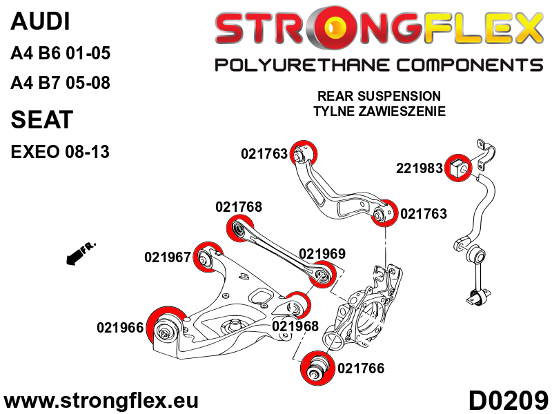 026293B: Full suspension polyurethane bush kit