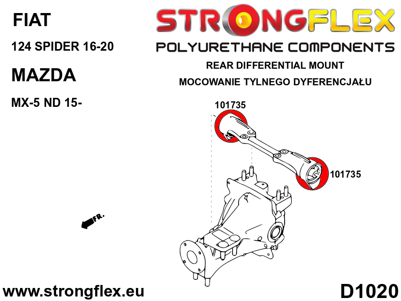 101735A: Rear differential bush insert SPORT