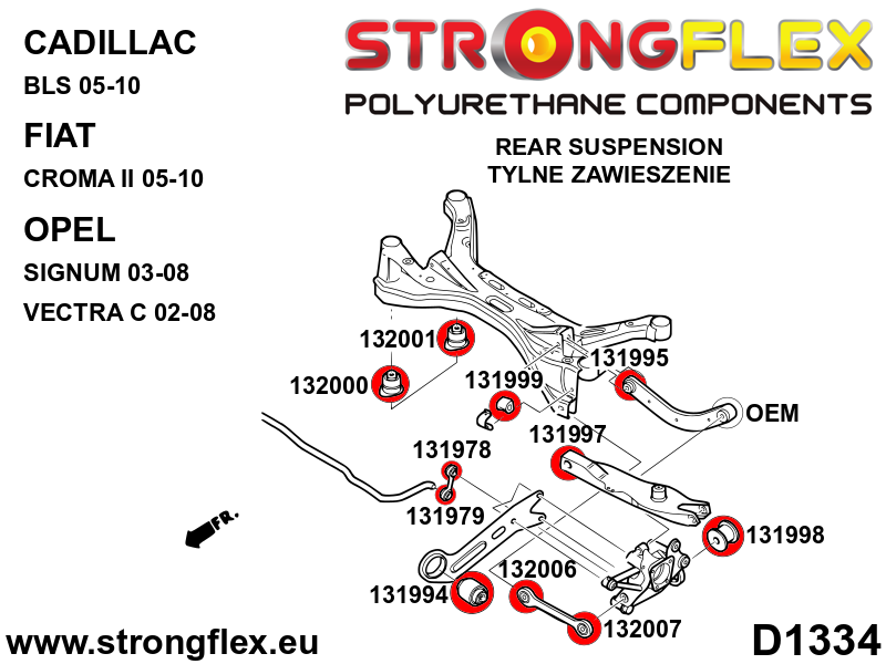 136243B: Rear subframe bush kit