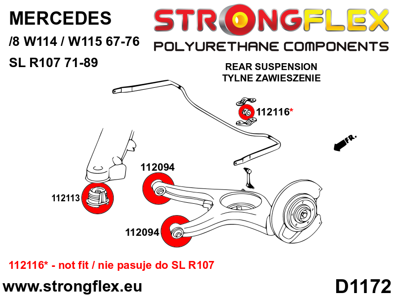 112116B: Rear anti roll bar bush