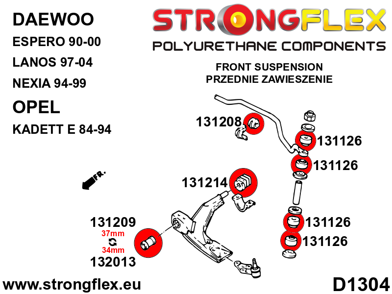 132013A: Front control arm – front bush 34mm SPORT