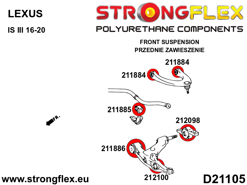 212098A: Front lower wishbone bush – rear SPORT