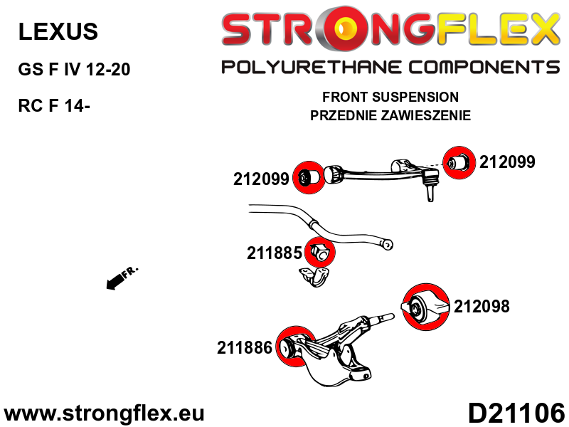 212098B: Front lower wishbone bush – rear