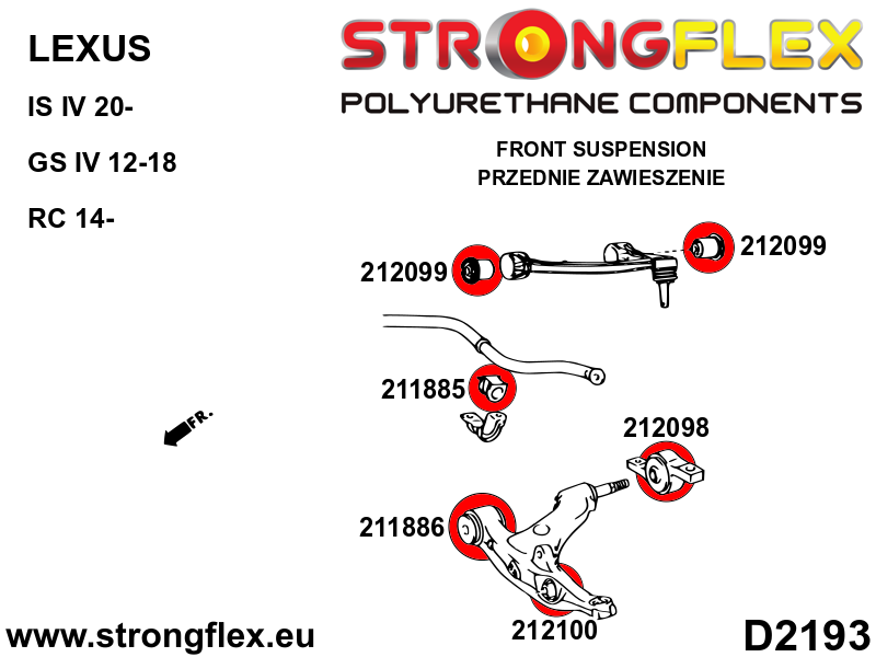 212100A: Front wishbone bush - to shock absorber SPORT