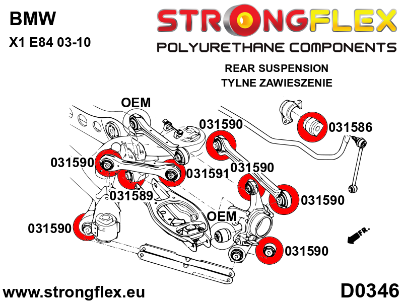 036139B: Full suspension polyurethane bush kit