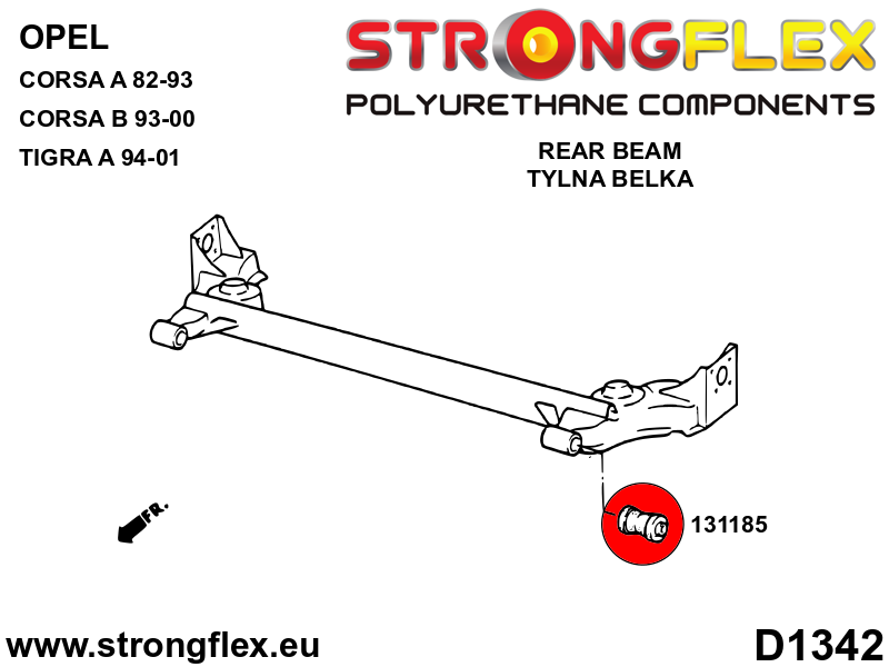 136253B: Front suspension and ream beam bush kit