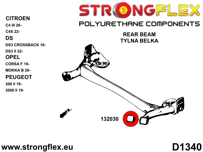 132030B: Rear beam mounting bush