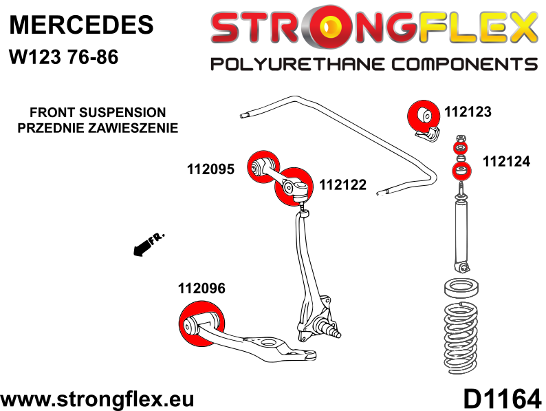 112124B: Front shock absorber mounting bushing