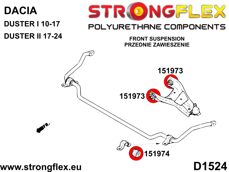 156097A: Front suspension bush kit SPORT