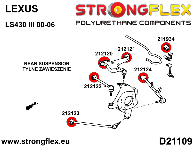 216310A: Rear suspension bush kit SPORT