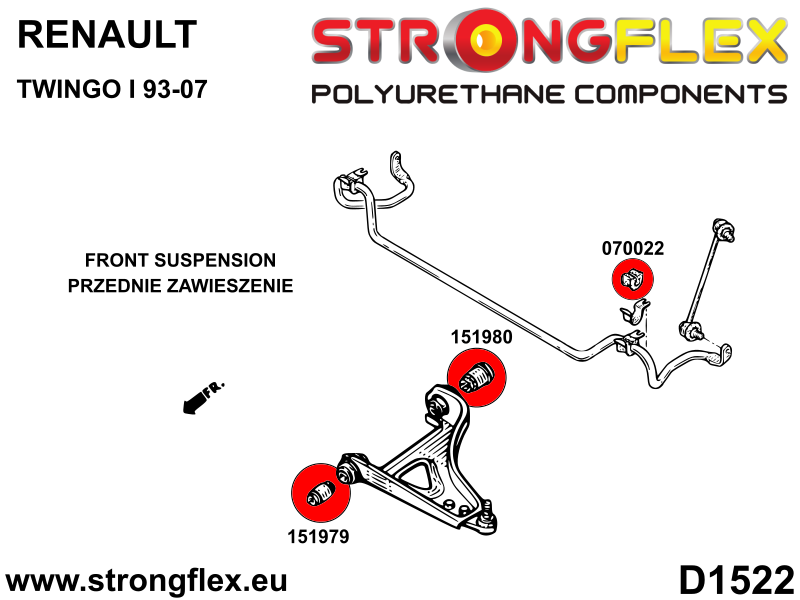 151980A: Front wishbone rear bush SPORT