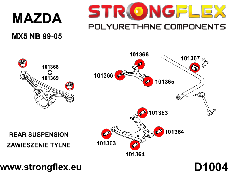 101369A: Rear differential mounting bush SPORT