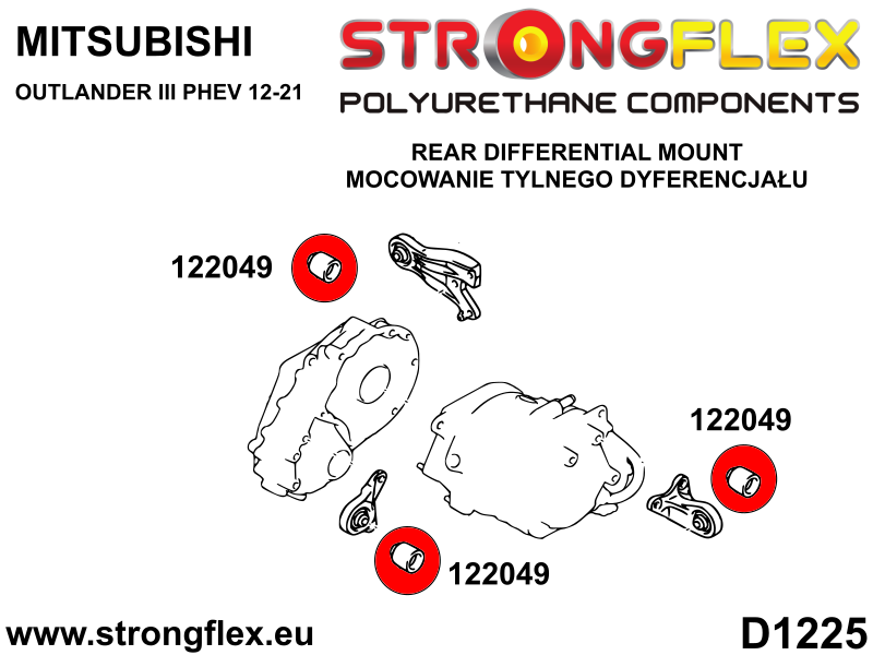 122049A: Rear diff mount bush SPORT