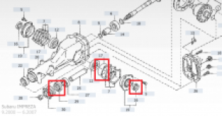 GD-GG Impreza R180 achter differentieel keerring kit