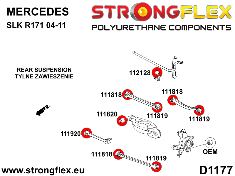 116315A: Rear suspension bush kit SPORT