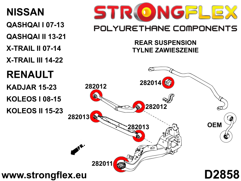 282013A: Rear lower control arm bushing SPORT