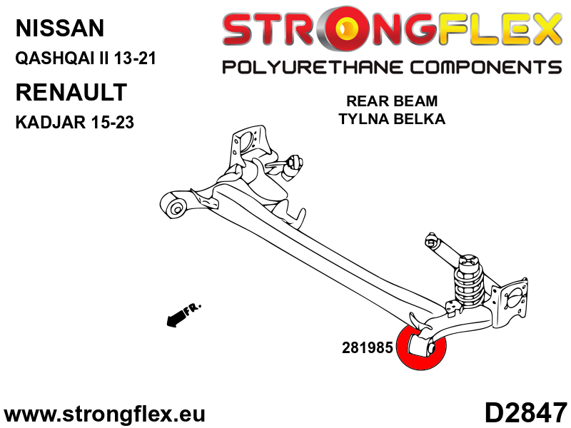 286241A: Front suspension and ream beam bush kit SPORT