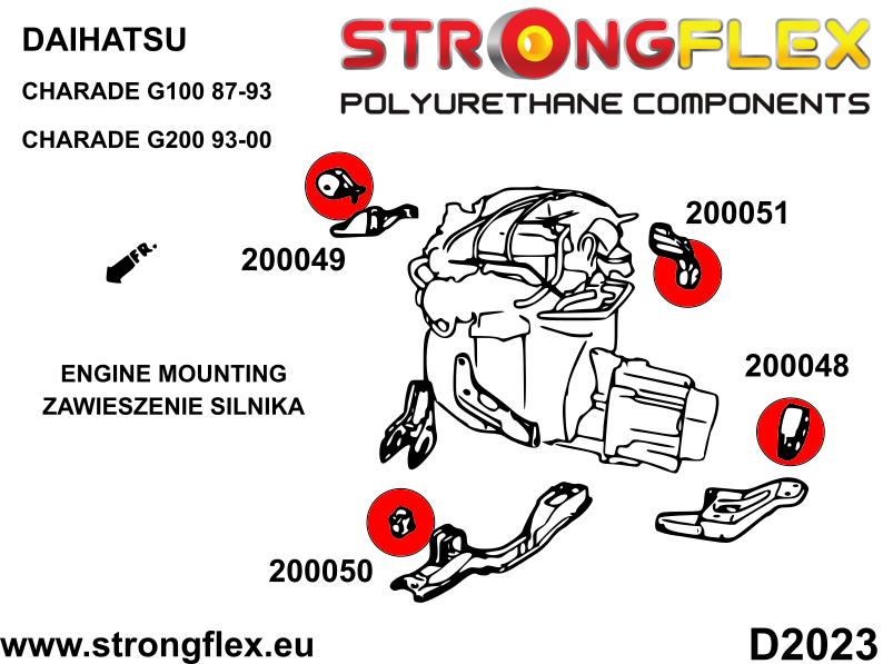 200048A: Engine mount bushing – left SPORT