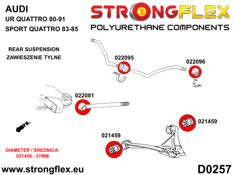 026296B: Rear suspension bush kit